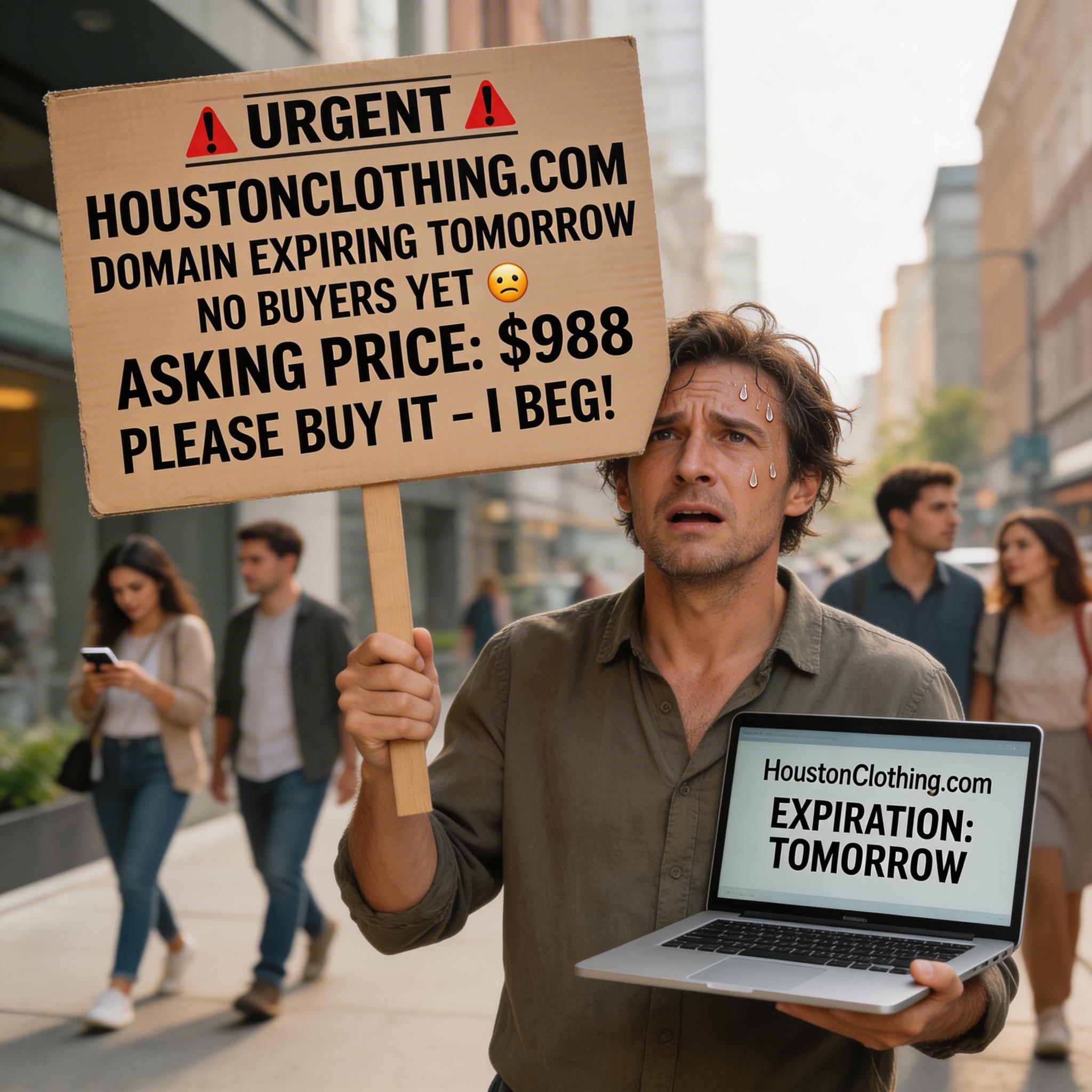 HoustonClothing.com: The “Premium Geo Domain” That’s Actually Just a 364-Day-Old Hand Reg