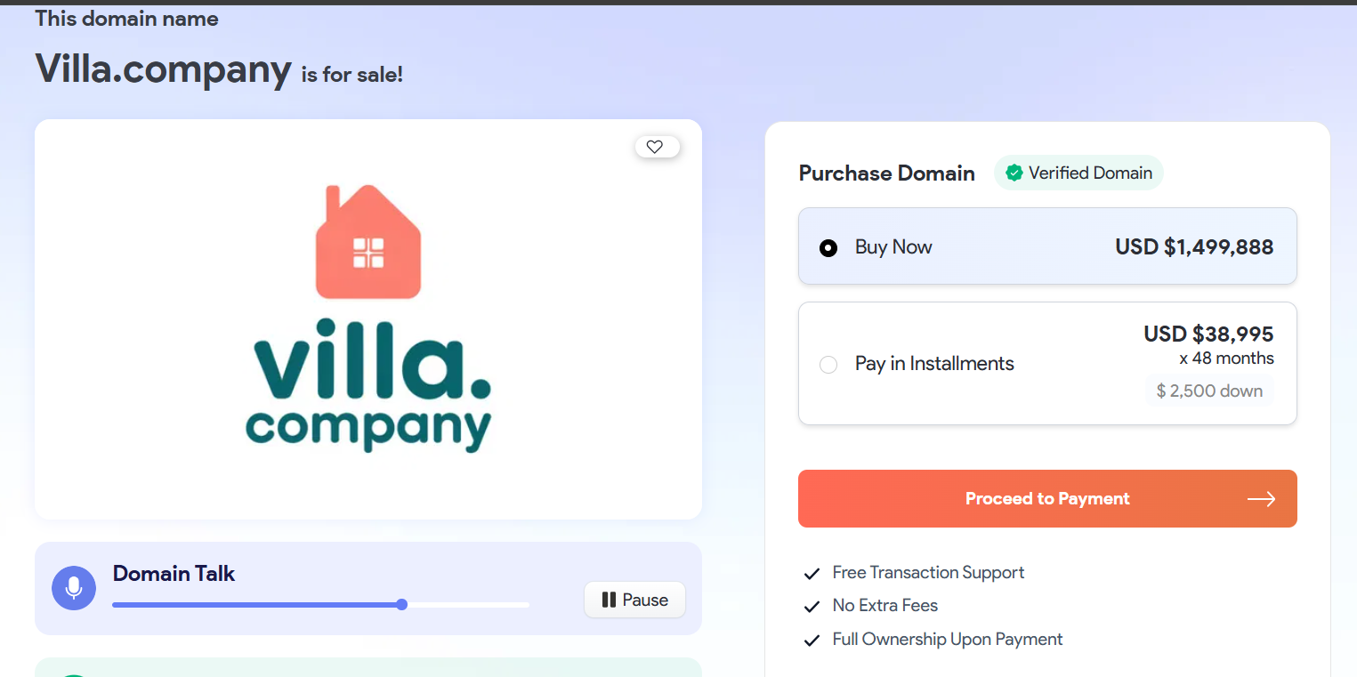 Villa.company: The $1.5 Million .Company Domain That Forgot What “Company” Means