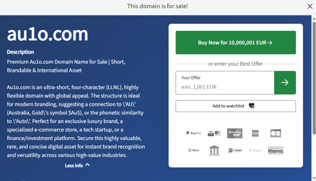 Roast: €10M for a Four-Character Domain That Makes No Sense