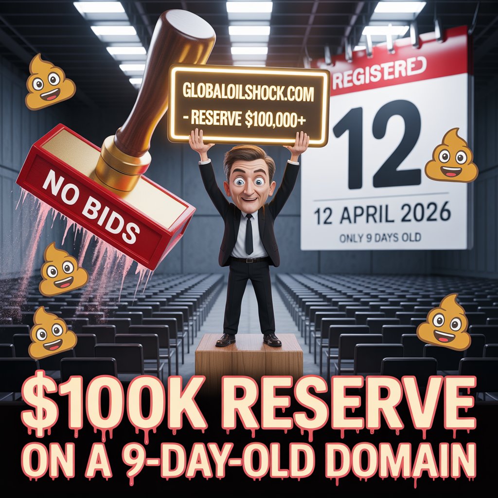 GlobalOilShock.com: The 9-Day-Old Domain with a $100,000–$249,999 Reserve That Sedo Auction Completely Ignored
