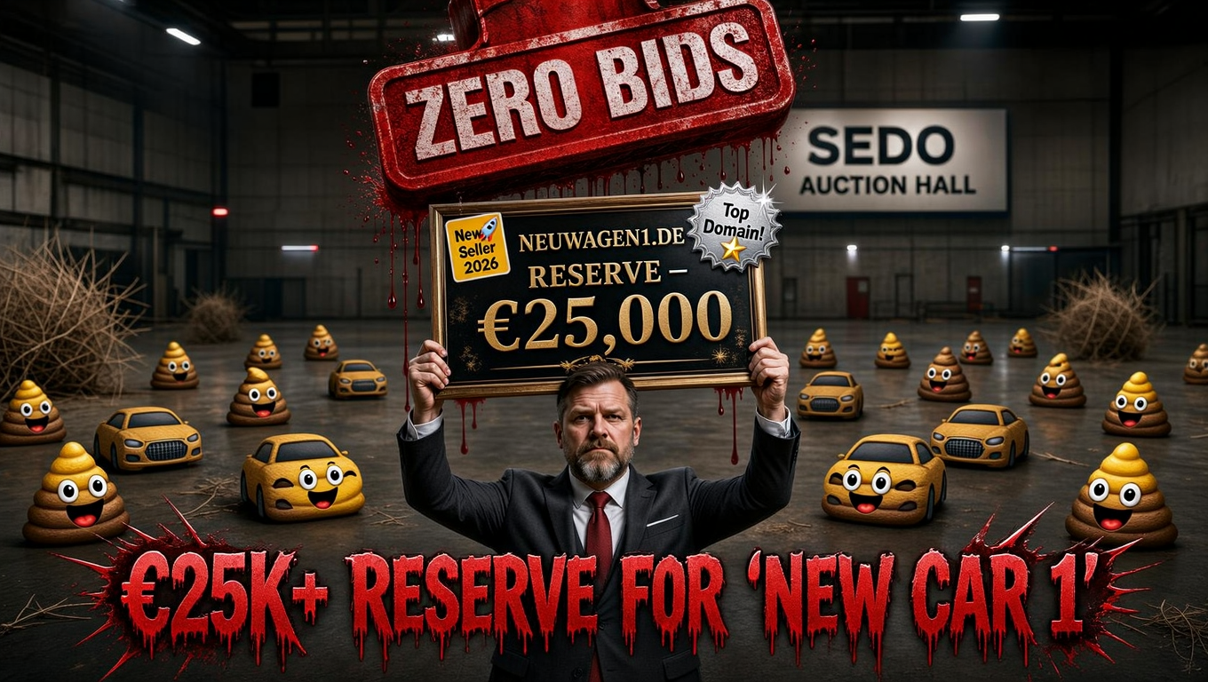 Neuwagen1.de: The Generic “New Car 1” Domain with a €25,000–€49,999 Reserve That No One Wants